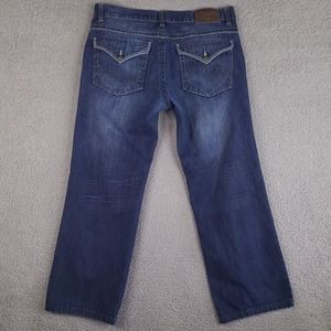 Marc Ecko Jeans Mens 38x28 Blue Standard Straight‎ Leg Denim Flap Pockets